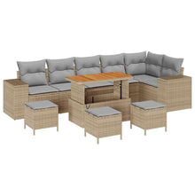 Tuin Sofa Set 10 pcs Beige poly rattan