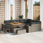 Tuinbankset poly rattan grijs 11 zitplaatsen