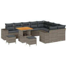 Tuin Sofa Set met kussen 12 pcs Grijs poly rattan
