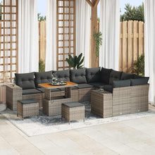Tuin Sofa Set met kussen 12 pcs Grijs poly rattan