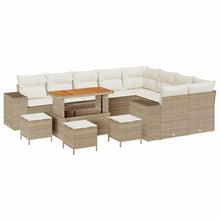 Tuin Sofa Set met kussen 13 pcs Beige poly rattan