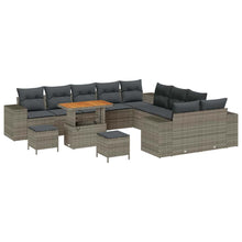 Tuin Sofa Set met kussen 13 pcs Grijs poly rattan