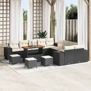 Tuinbankset poly rattan zwart 13 personen