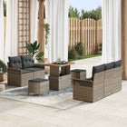 Garden sofa set with cushions 8 pcs Grey poly rattan