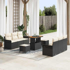 Tuinbankenset poly rattan 9-delig zwart