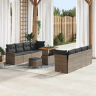 Garden Lounge Set with Cushions 11 pcs Grey poly rattan