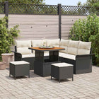 Tuinbankenset poly rattan 8-delig zwart