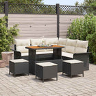 Tuinbankenset poly rattan 9-delig zwart