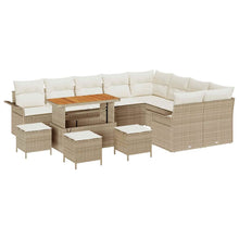 Tuinbankenset met kussen 13 pcs Beige poly rattan