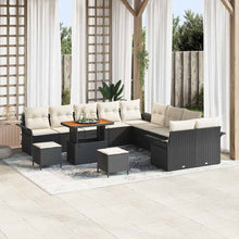 Tuinbankenset met kussen 13 pcs Zwart poly rattan