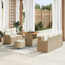 Tuinbankenset met kussen 8 pcs Beige poly rattan