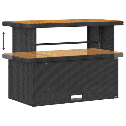 Tuinbankenset met kussen 9 pcs Zwart poly rattan