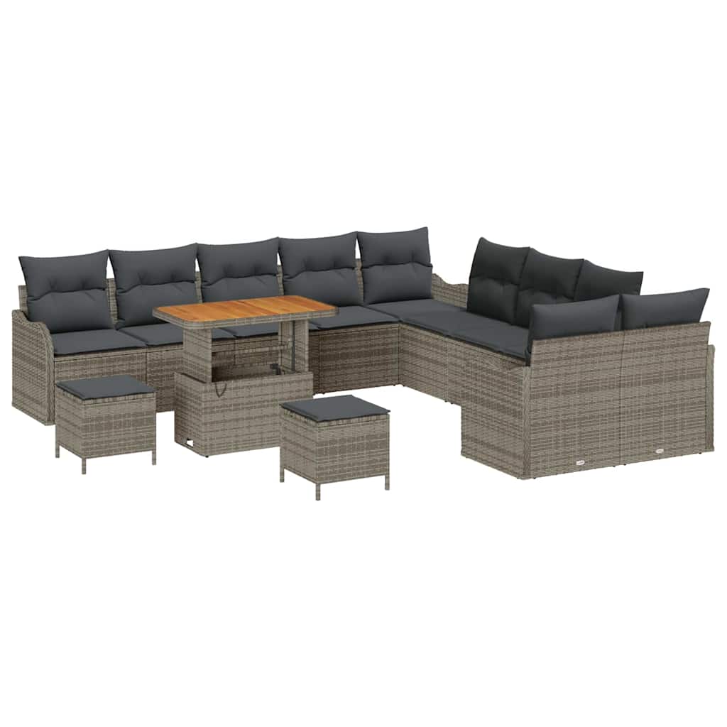 Tuin Sofa Set 13 pcs Grijs poly rattan