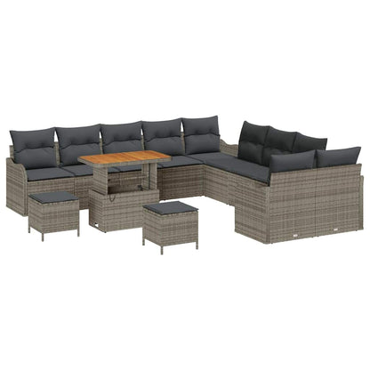 Tuin Sofa Set 13 pcs Grijs poly rattan