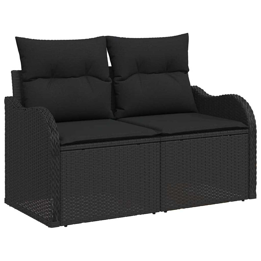 Tuin Sofa Set 14 pcs Zwart poly rattan