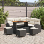 Tuinset poly rattan 9-delig zwart acaciahout