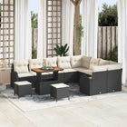 Tuinbankenset poly rattan zwart 11 zitplaatsen