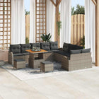 Tuinbankenset poly rattan grijs 13-delig