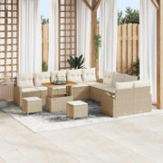 Tuinbankenset poly rattan beige 13-delig