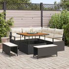 Garden Sofa Set with Cushions 8 pcs Black poly rattan