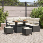 Garden Sofa Set with Cushions 8 pcs Black poly rattan