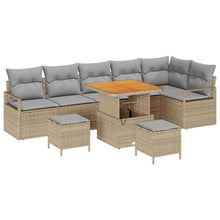 Tuin Sofa Set met kussen 9 pcs Beige Poly riet