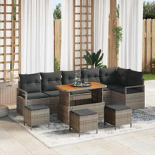 Tuin Sofa Set met kussen 10 pcs Grijs Poly riet
