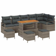 Tuin Sofa Set met kussen 10 pcs Grijs Poly riet