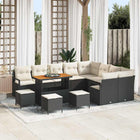 Tuinset poly rattan 13-delig zwart