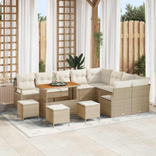 Tuinbankenset met kussen 13 pcs Beige poly rattan
