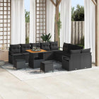 Tuinbankenset poly rattan 13-delig zwart
