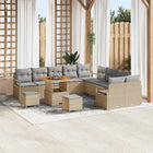 Tuinbankenset poly rattan 13-delig beige