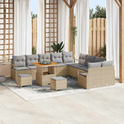 Tuinbankenset poly rattan 13-delig beige