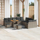 Tuinbankenset poly rattan grijs 13-delig