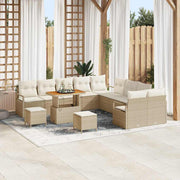 Tuinbankenset poly rattan beige 13-delig
