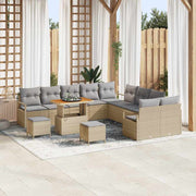 Tuinbankenset poly rattan beige 13-delig