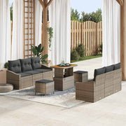Tuinbankenset poly rattan 8 personen grijs