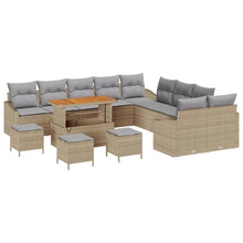 Tuinbankenset met kussen 14 pcs Beige poly rattan