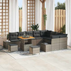 Tuinbankenset poly rattan grijs 12-delig