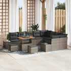 Tuinbankenset poly rattan grijs 12-delig