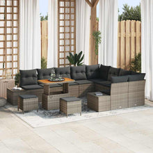 Tuinbankenset met kussen 12 pcs Grijs poly rattan