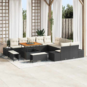 Tuinset poly rattan 13-delig zwart