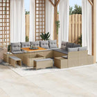 Tuinbankenset poly rattan beige 13-delig