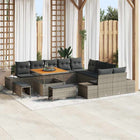 Tuinbankenset poly rattan grijs 13-delig