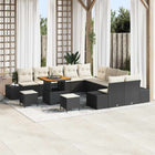 Tuinset poly rattan 13-delig zwart