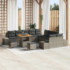 Tuinbankenset poly rattan grijs 13-delig