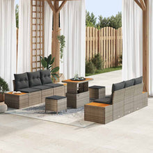 Tuinbankenset 9 pcs Grijs poly rattan