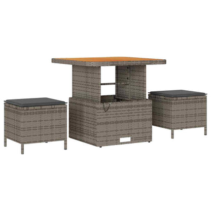 Tuinbankenset 10 pcs Grijs poly rattan