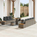 Tuinbankenset poly rattan grijs 9 personen