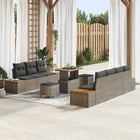 Tuinbankenset poly rattan grijs 9 personen